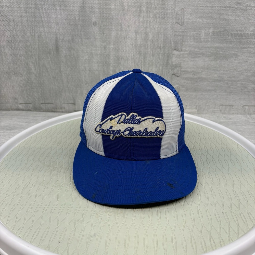 Vintage Dallas Cowboys Cheerleaders Trucker Hat Mesh‎ Snapback Blue White NFL